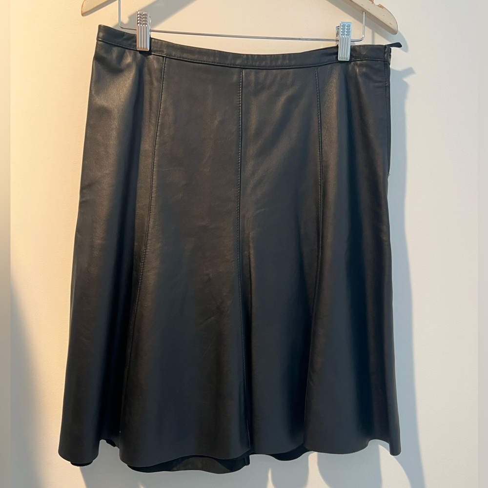 Mexx Black flared leather Skirt size 8